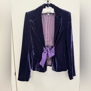 Lillie Rubin Luxe Deep Purple Velvet Lined Event Jacket 4